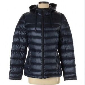 Andrew Marc Packable Lightweight Down Premium Jacket Navy